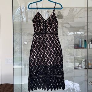 Lace overlay black dress